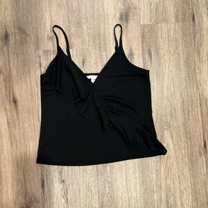 H&M Black Ruffle Camisole Top